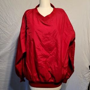 Port & Company Mens Long Sleeve Fleece Red Pullover Sweatshirt Size Large